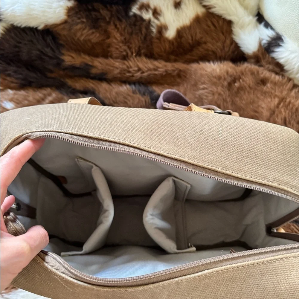 Kelly Moore Canvas and Leather Travel Camera Organizer Bag in Brown